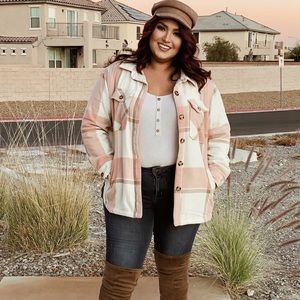 Plaid Pink Shirt Jacket